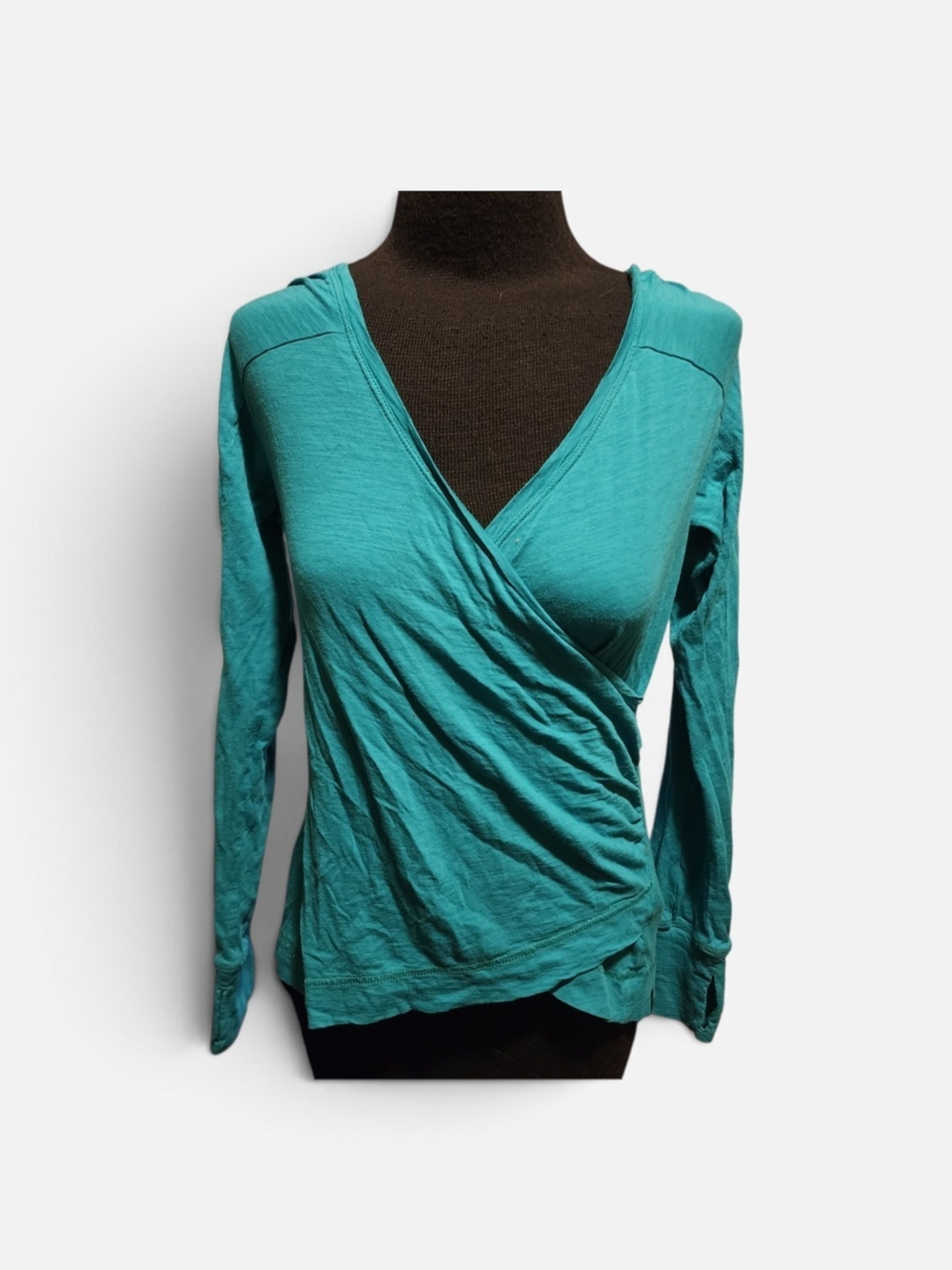 The North Face Teal Wrap-Style Long Sleeve Top